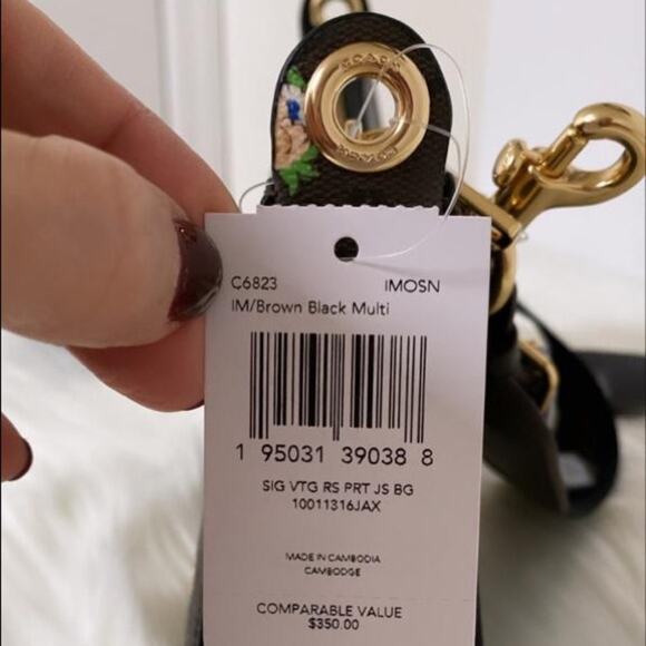 New Coach Jes Baguette In Signature Canvas With Vintage Mini Rose - Picture 11 of 11